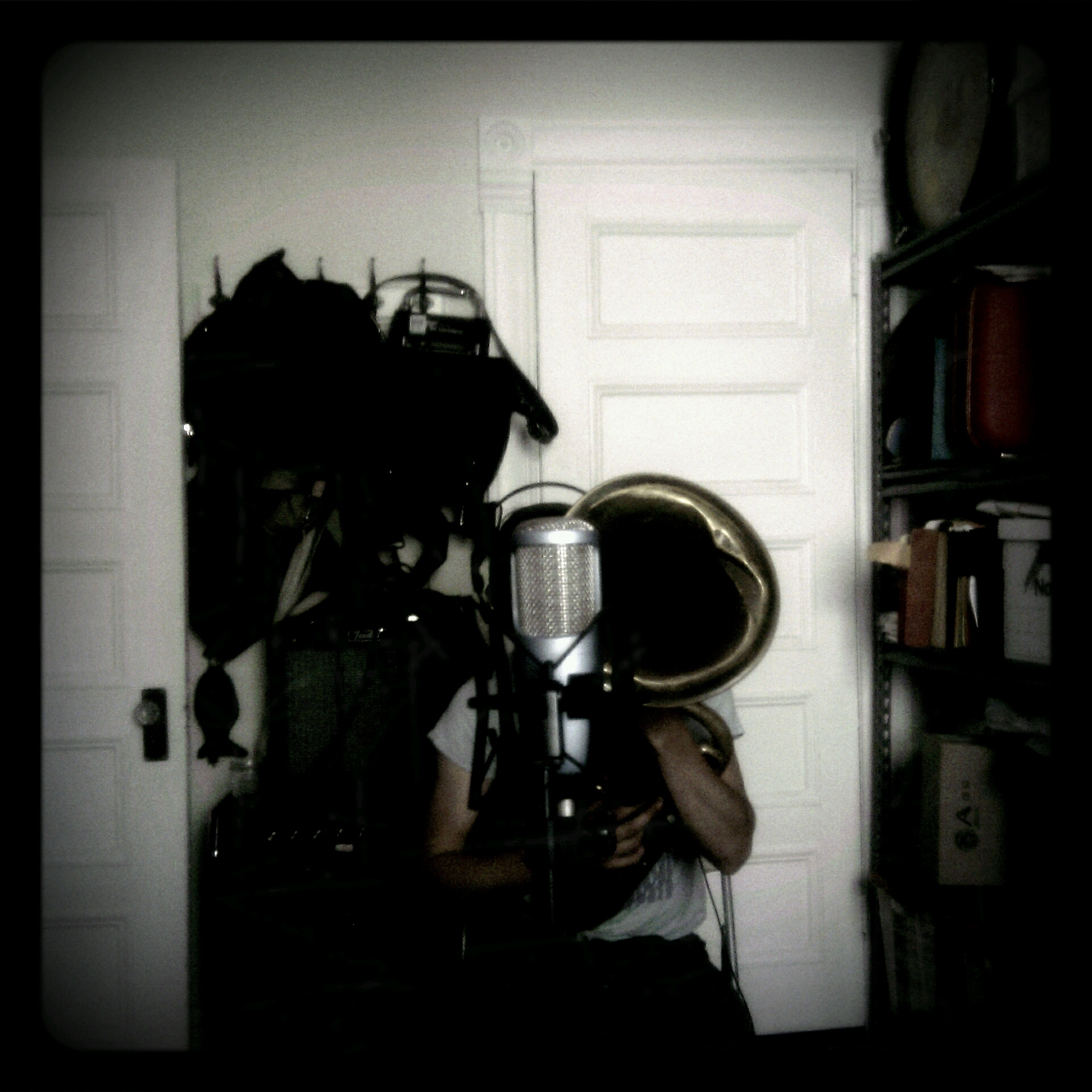 Greg Burton behind the microphone